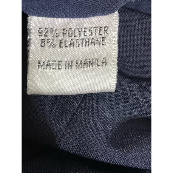 Pia Gladys Perey Formal Cocktail Dress Size 4 Navy Satin Strappy Front Slit - Picture 8 of 8